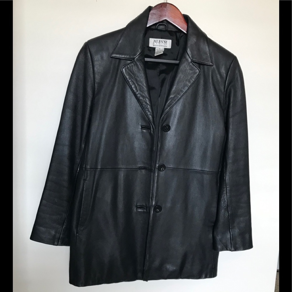 Genuine Alfani Leather Petite Jacket - Picture 1 of 5